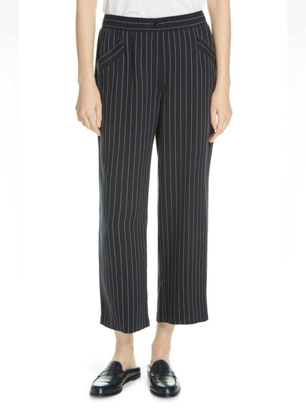 Eileen Fisher Pinstripe Wide Leg Pants